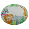  BAMBINO 54090 kör mosható szőnyeg Állatok, Afrika gyerekeknek csúszásgátló - fehér / zöld kör 80 cm