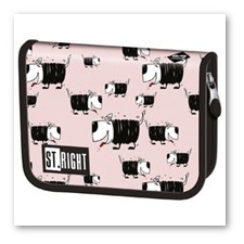  BAMBINO két patentos tolltartó rózsaszín kutyák tolltartó