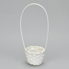  Bambusz füles kaspó fehér 9cm dekorációs kellék