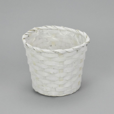  Bambusz kaspó fehér 16cm dekorációs kellék