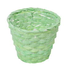  Bambusz kosár kerek zöld D15cm M13cm dekorációs kellék