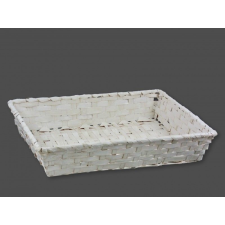  Bambusz kosár tégla fehér 42x31x8,5cm 8-61/W - Fonott áruk bútor