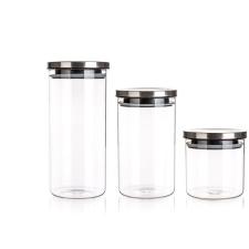 Banquet FREIA 650 + 1100 + 1450 ml-es fedeles üvegedénykészlet papírárú, csomagoló és tárolóeszköz