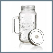 Banquet MADEIRA dombornyomott üveg bögre, 700 ml, fedővel 04209506 bögrék, csészék