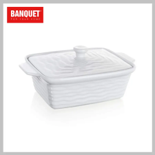 Banquet Sütőtál fedővel szögletes kerámia 28*18 cm Culinaria 60ZF09 edény