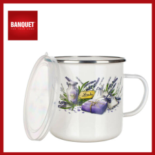 Banquet Zománcozott bögre műanyag fedővel LAVENDER 0,7L 13RMVEG07 bögrék, csészék
