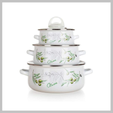 Banquet Zománcozott edénykészlet olajbogyó mintával, 6 db 13700991 edény