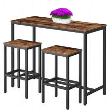 BÁR SZETT KONYHAASZTAL+2 HOCKER SZÉK MODERN IPARI LOFT bútor