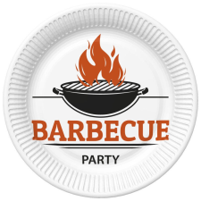 Barbecue Party papírtányér 8 db-os 22,7 cm party kellék
