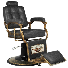 Barber Szék Gabbiano Boss HD Old Leather , fekete szépségápolási bútor