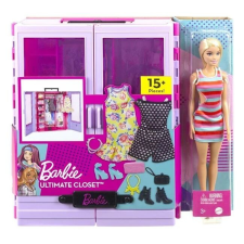 Barbie Fashion ruhásszekrény szett ruhákkal, 3+ éves kortól, 35x8x32cm, rózsaszín-mov baba