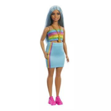 Barbie: Fashionista 65. évfordulós baba szivárvány csíkos topban barbie baba