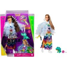 Barbie Fashionistas - Extravagáns barna hajú baba sárga kabátban krokodillal barbie baba