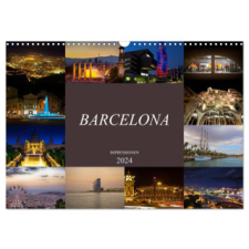  Barcelona Impressionen (Wandkalender 2024 DIN A3 quer), CALVENDO Monatskalender naptár, kalendárium