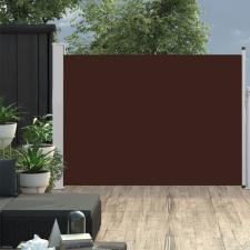 Barna behúzható oldalsó teraszi napellenző 100 x 500 cm kerti bútor