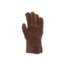  Barna marhahasítékbőr/vászon kesztyű 10-es védőkesztyű