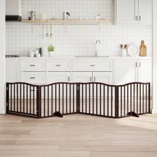  barna nyárfa 4 paneles összecsukható kutyakapu ajtóval 320 cm kutyafelszerelés