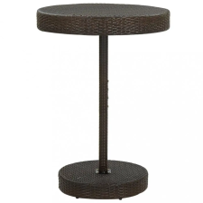  barna polyrattan kerti asztal 75,5 x 106 cm kerti bútor