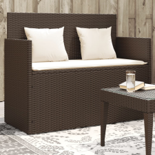  barna polyrattan kerti pad párnákkal kerti bútor