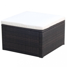 Barna polyrattan ottomán zsámoly 53x53x30 cm bútor