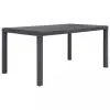  barna rattan hatású műanyag kerti asztal 150 x 90 x 72 cm