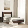  barna tölgy színű fém ágykeret matrac nélkül 75 x 190 cm