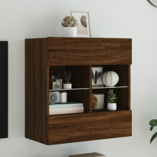 barna tölgyszínű fali TV-szekrény LED-del 58,5x30x60,5 cm bútor