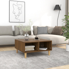 barna tölgyszínű szerelt fa dohányzóasztal 60 x 60 x 30 cm bútor