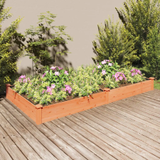  Barna tömör fenyőfa kerti magaságyás béléssel 240x120x25 cm kerti tárolás
