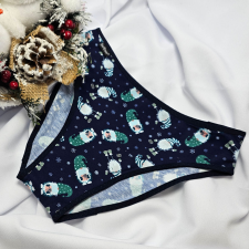 Barones KARÁCSONYI pamut bugyi kék manó mintás 2XL női alsó