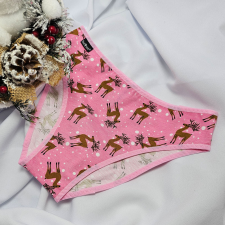 Barones KARÁCSONYI pamut bugyi rózsaszín rénszarvas mintás XL női alsó