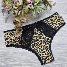 Barones magas állású párduc mintás brazil-féltanga XL női alsó