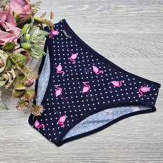 Barones normál bugyi széles oldalú flamingó mintás L