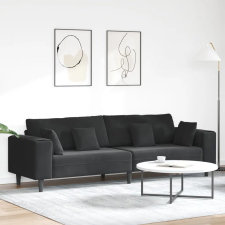  Bársony Kanapé párnával párnával Fekete 208 cm Bársony bútor