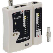 BASETECH Koax kábel teszter, UTP, LAN hálózati kábel teszter, RJ11/RJ45, BNC csatlakozókhoz, kábelekhez Basetech BT-200 (BT-200) kábel és adapter