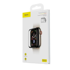 Baseus 42mm Apple Watch teljes képernyős kijelzővédő üveg (Fekete) okosóra kellék