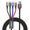 Baseus 4in1 kábel USB - 2x USB-C / Lightning / micro USB 3.5A 1.2m, fekete
