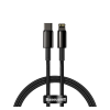 Baseus adatkábel és töltő (Type-C - lightning 8pin, 20W, PD gyorstöltés támogatás, 100cm, törésgátló) FEKETE Apple IPAD, Apple IPAD (3rd Generation), Apple IPAD (4th Generation), Apple iPo