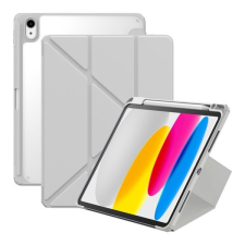 Baseus Apple iPad 10.9 (2022), mappa tok, Apple Pencil tartóval, Origami Smart Case, Baseus Minimalist, világosszürke tablet tok