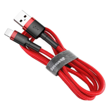 Baseus Cafule Kábel tartós nylon fonott USB / Lightning QC3.0 2.4a 0,5M piros (CALKLF-A09) mobiltelefon kellék