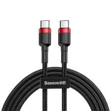 Baseus Cafule Kábel tartós nylon litzehuzal USB-C PD / USB-C PD PD2.0 60W 20V 3A QC3.0 2M fekete-piros (CATKLF-H91) kábel és adapter