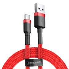 Baseus Cafule USB-C apa - USB2.0 apa Adat- és töltőkábel 0.5m - Piros kábel és adapter