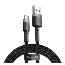 Baseus Cafule USB / USB-C töltő- és adatkábel, 2m, szürke/fekete kábel és adapter