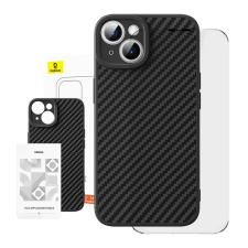 Baseus Case Baseus szintetikus tok iPhone 15 Plus + edzett üveg tok és táska