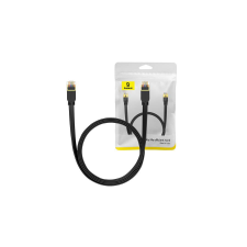 Baseus Cat 7 UTP Ethernet RJ45 lapos kábel, 2 m (fekete) kábel és adapter