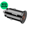 Baseus Circular autós gyorstöltő, Type-C + USB, 30W, fekete