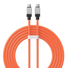 Baseus CoolPlay Series USB-C apa - USB-C apa 2.0 Adat és töltőkábel - Narancssárga (2m) kábel és adapter