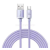 Baseus CRYSTAL SHINE adatkábel (USB - Type-C, 100W, PD gyorstöltő, 200cm, cipőfűző) LILA (CAJY000505)