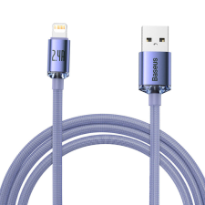 Baseus Crystal Shine Series Fast Charging Data Cable USB-A apa 2.0 - Lightning apa Adat és töltőkábel - Lila (2m) kábel és adapter