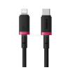 Baseus DURA adatkábel (Type-C - lightning, 20W, gyorstöltő, cipőfűző, 200cm) PIROS/FEKETE (P10377800U01-03)